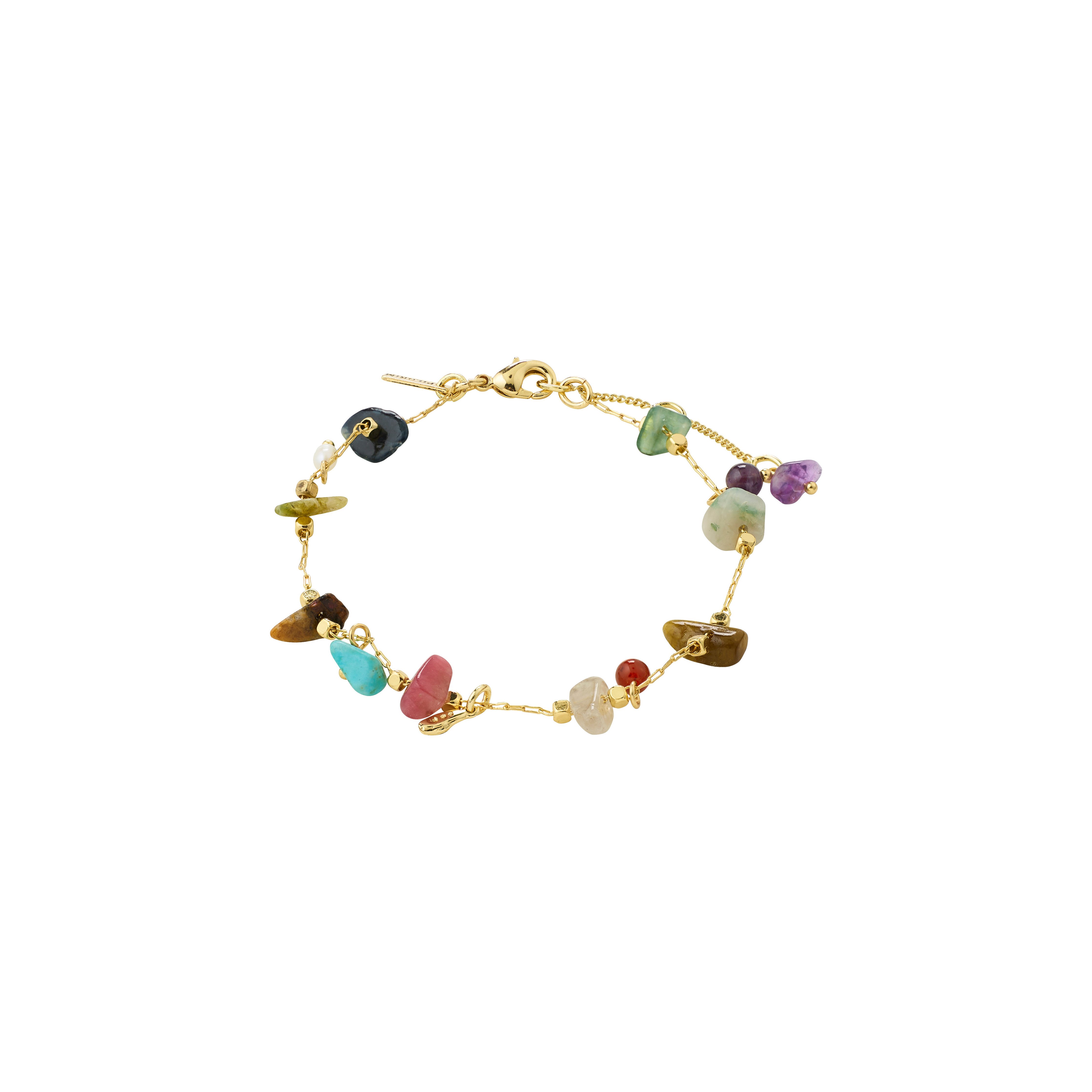 PILGRIM - HERE Bracelet - Gold-Plated/Multi - 16.5 cm + 3 cm Extension Chain