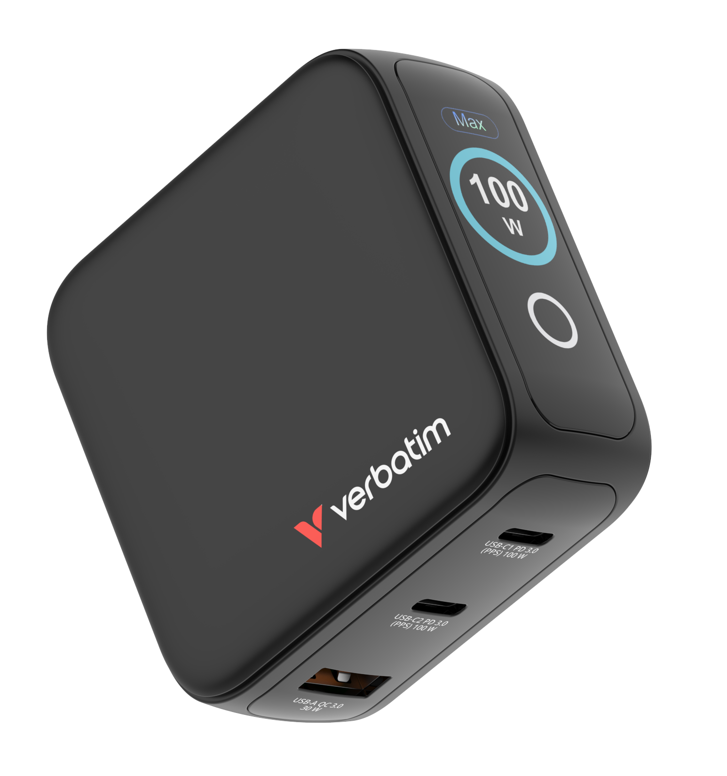 Verbatim - Mini GaN Charger 3-port 100W with Display