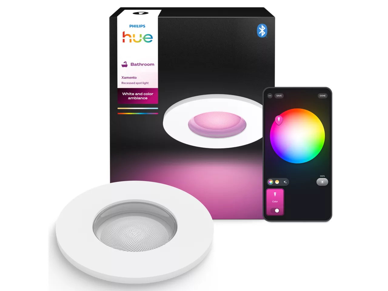 Philips Hue Xamento Einbaustrahler 1x4.2W – White & Color Ambiance