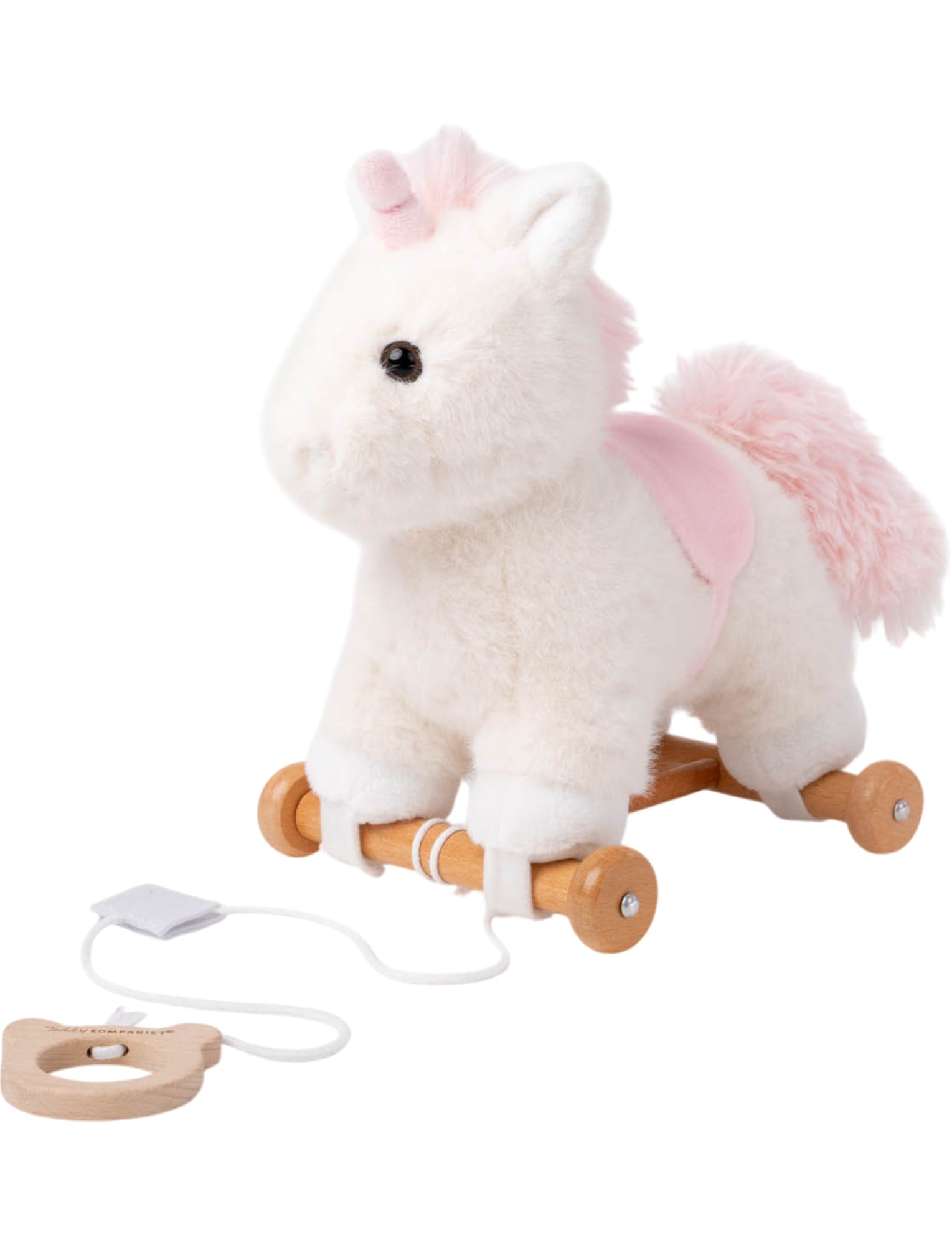 Teddykompaniet - Pulling Animal, Unicorn White, 30 cm (TK4328)