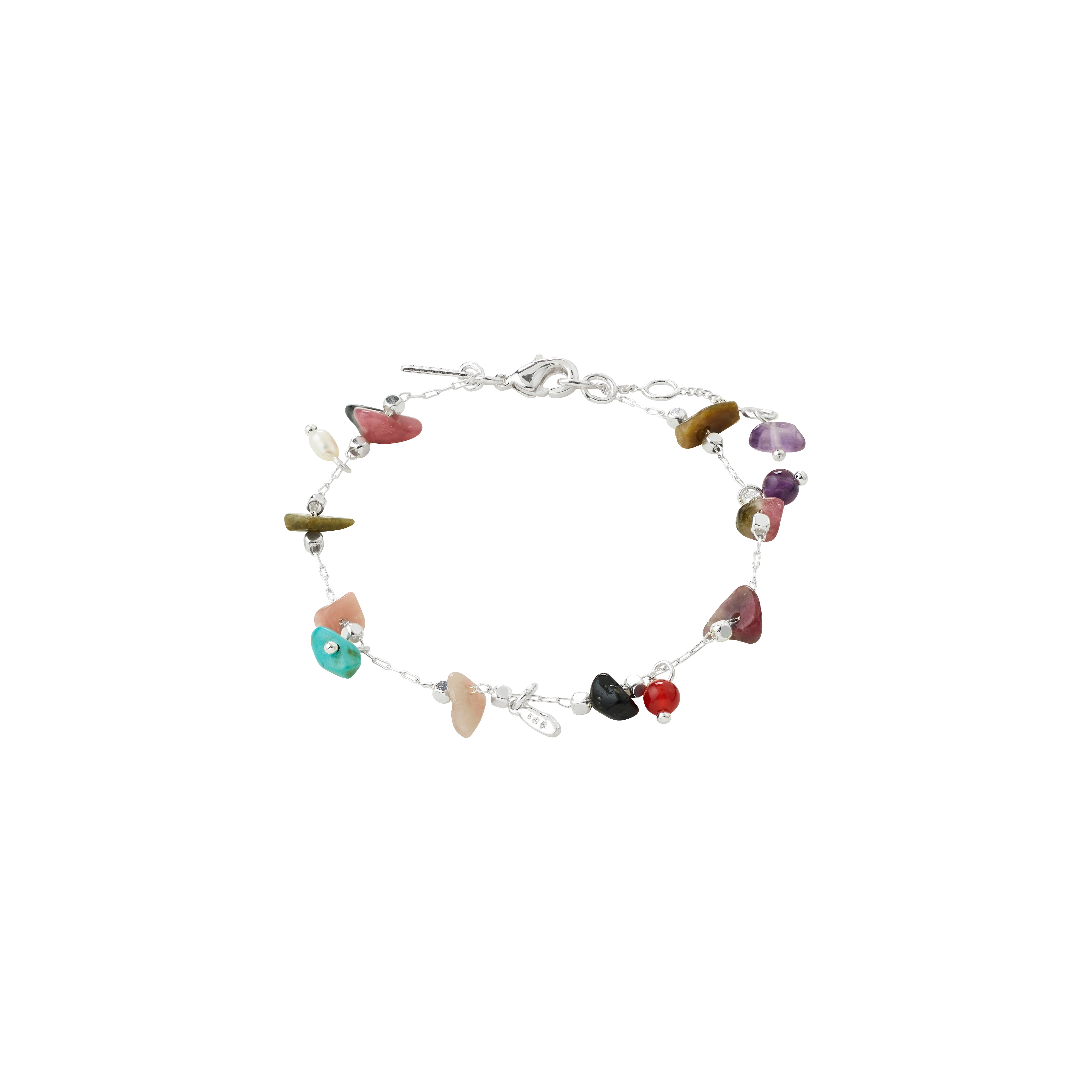 PILGRIM - HERE Bracelet - Silver-Plated/Multi - 16.5 cm + 3 cm Extension Chain