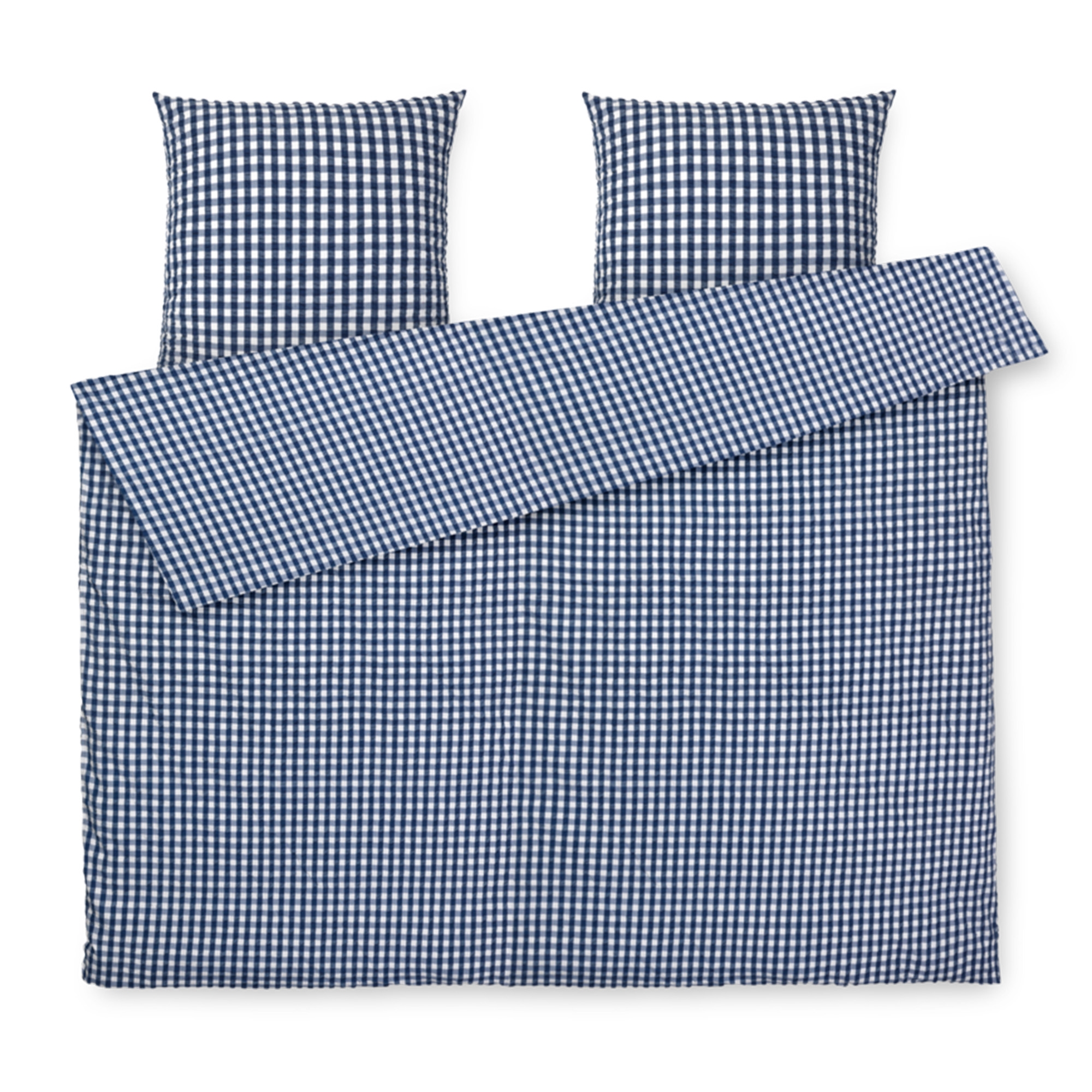 Juna - Bæk&Bølge Bed Linen 200x220 cm - Dark Blue & White