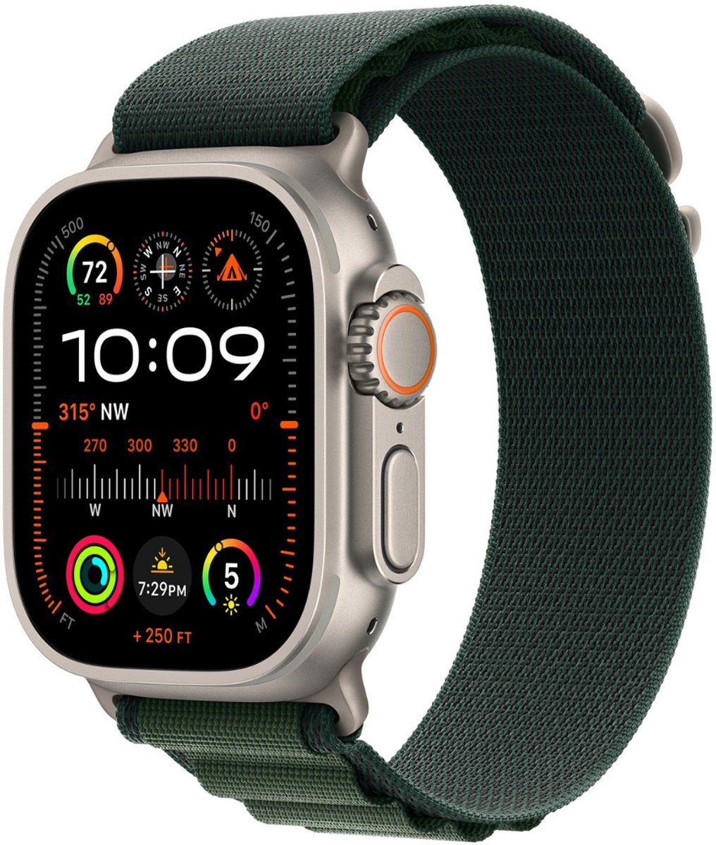 Apple origineel Alpine Loop Apple Watch 44mm / 45mm / 46mm / 49mm Dark Grün Small - MYPQ3ZM/A