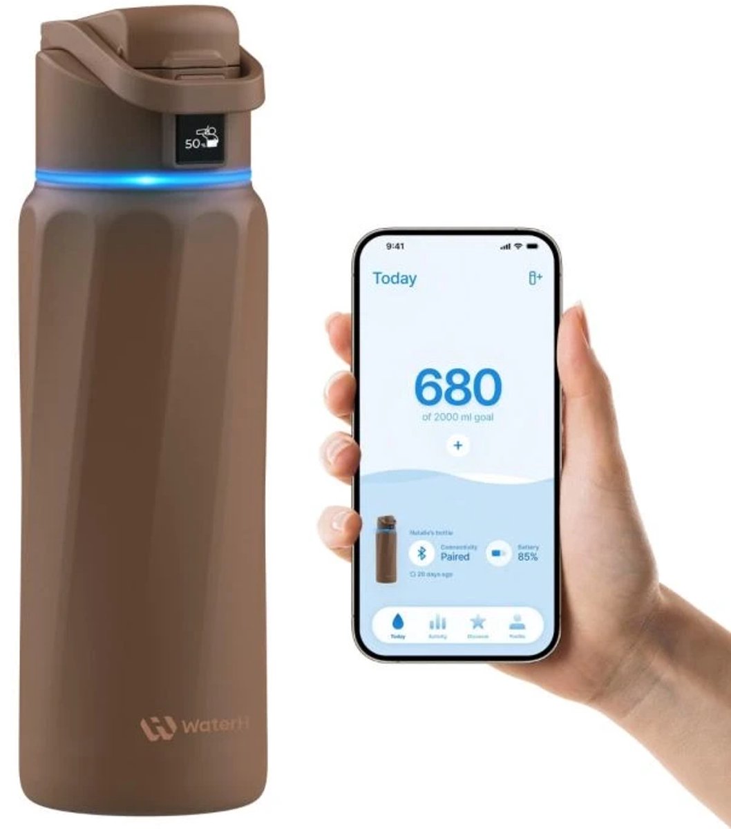 WaterH Boost Smart Trinkflasche 946ml Braun - B003MS