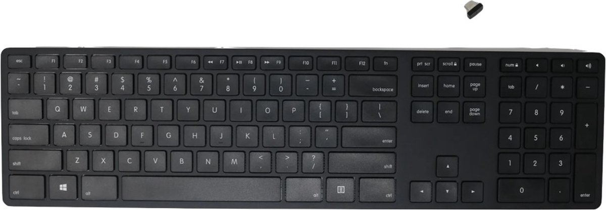 Kabellose USB-C Aluminum Tastatur PC deutsch QWERTZ schwarz - FK418PCDCBB-DE