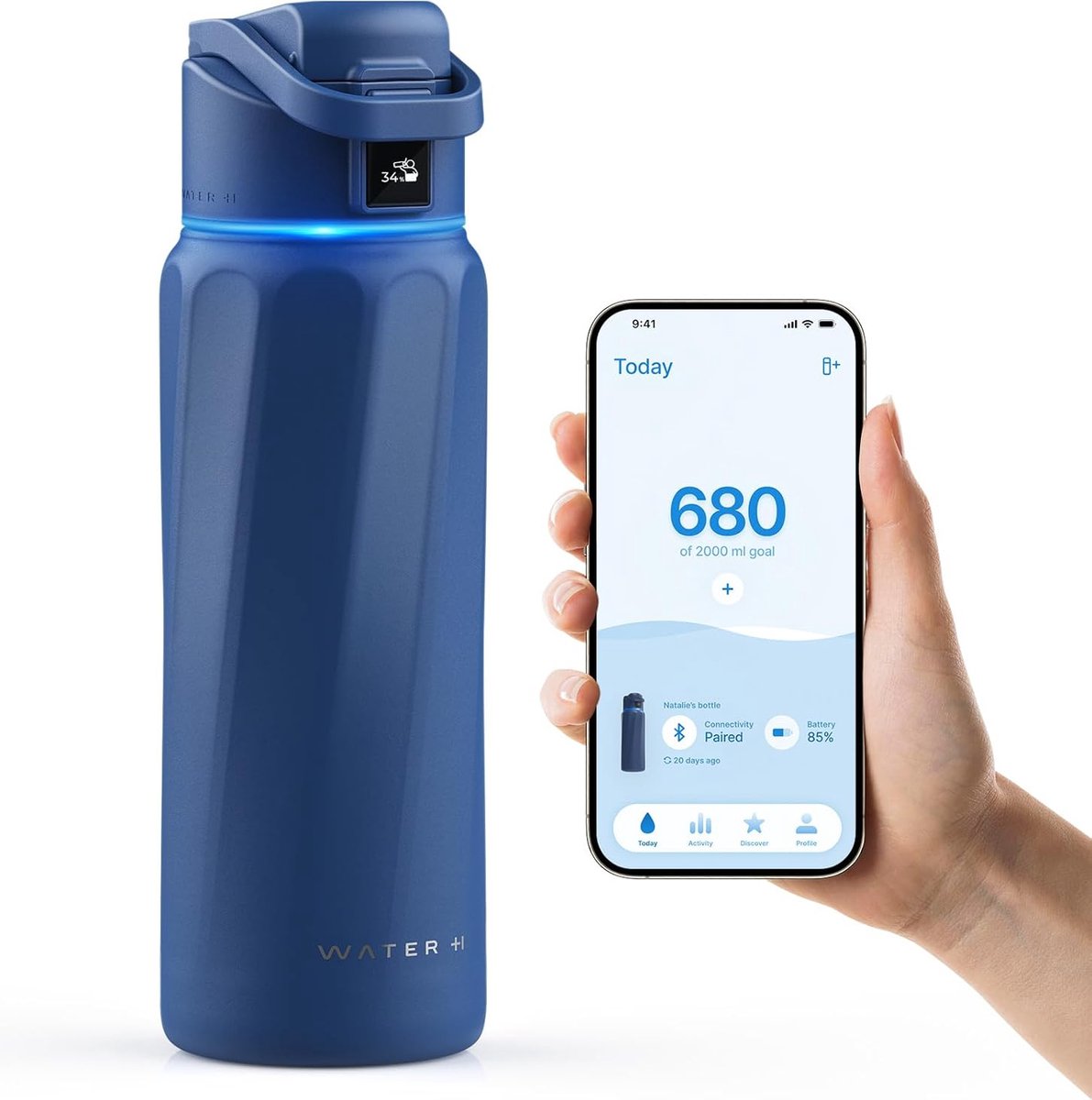 WaterH Boost Smart Trinkflasche 946ml Blau - B003MB