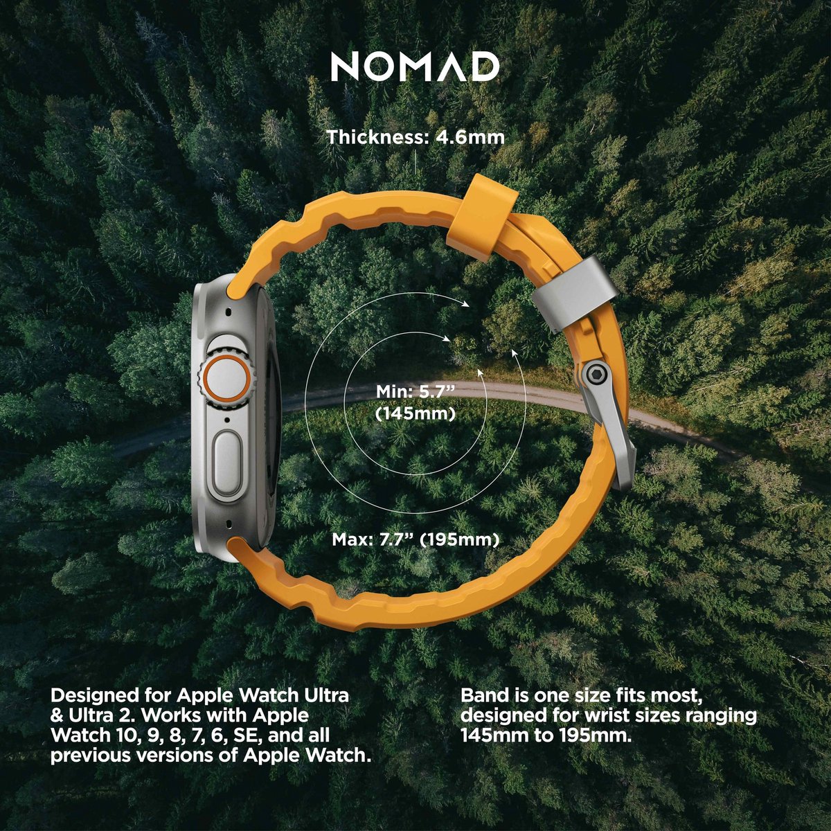 Nomad Rocky Point Band Apple Watch 42mm / 44mm / 45mm / 49mm Sol Connector Natural - NM013602858