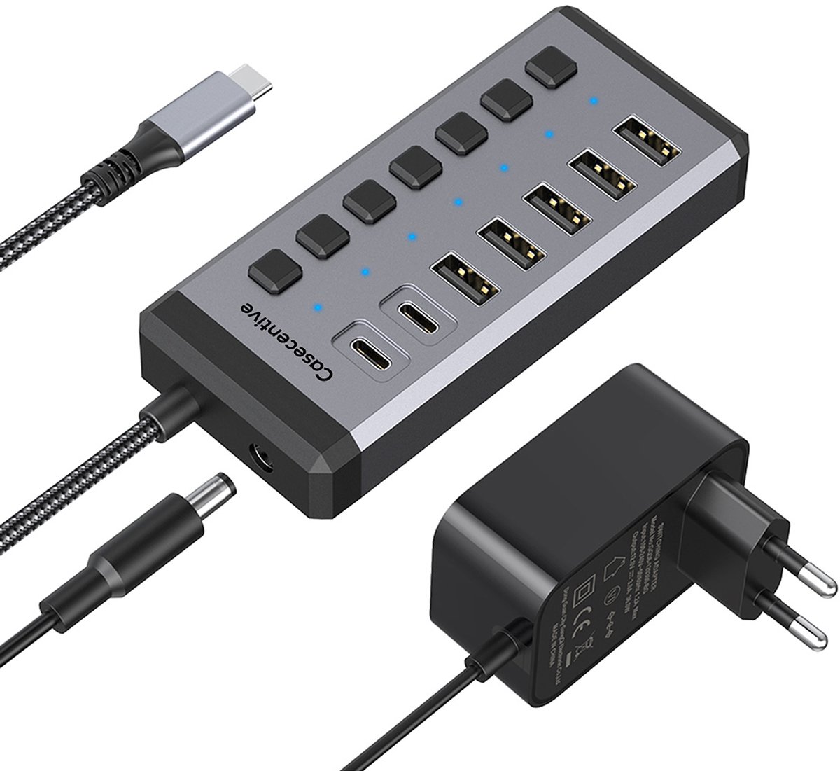 Casecentive 7-in-1 USB-C 10Gbps Charging Hub - 8720153797047