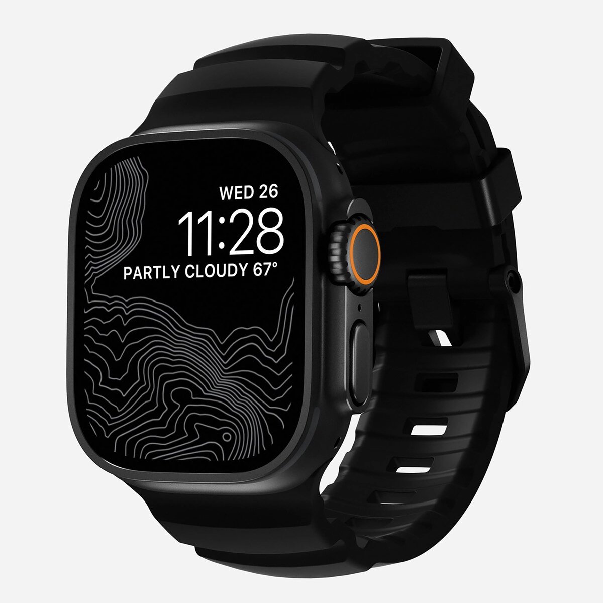 Nomad Rocky Point Band Apple Watch Ultra 46mm / 49mm Carbon Black Connector Black - NM011697858