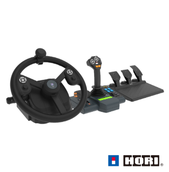 HORI - Farming Control System for PC (Windows 11/10) for Farming Simulator with Full-Size Steering Wheel, Control Panel & Pedals
