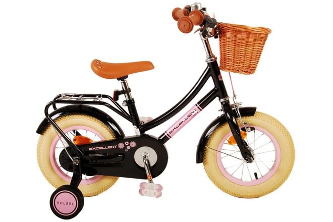 Volare – Kinderfahrrad 12" – Excellent mit Korb Schwarz