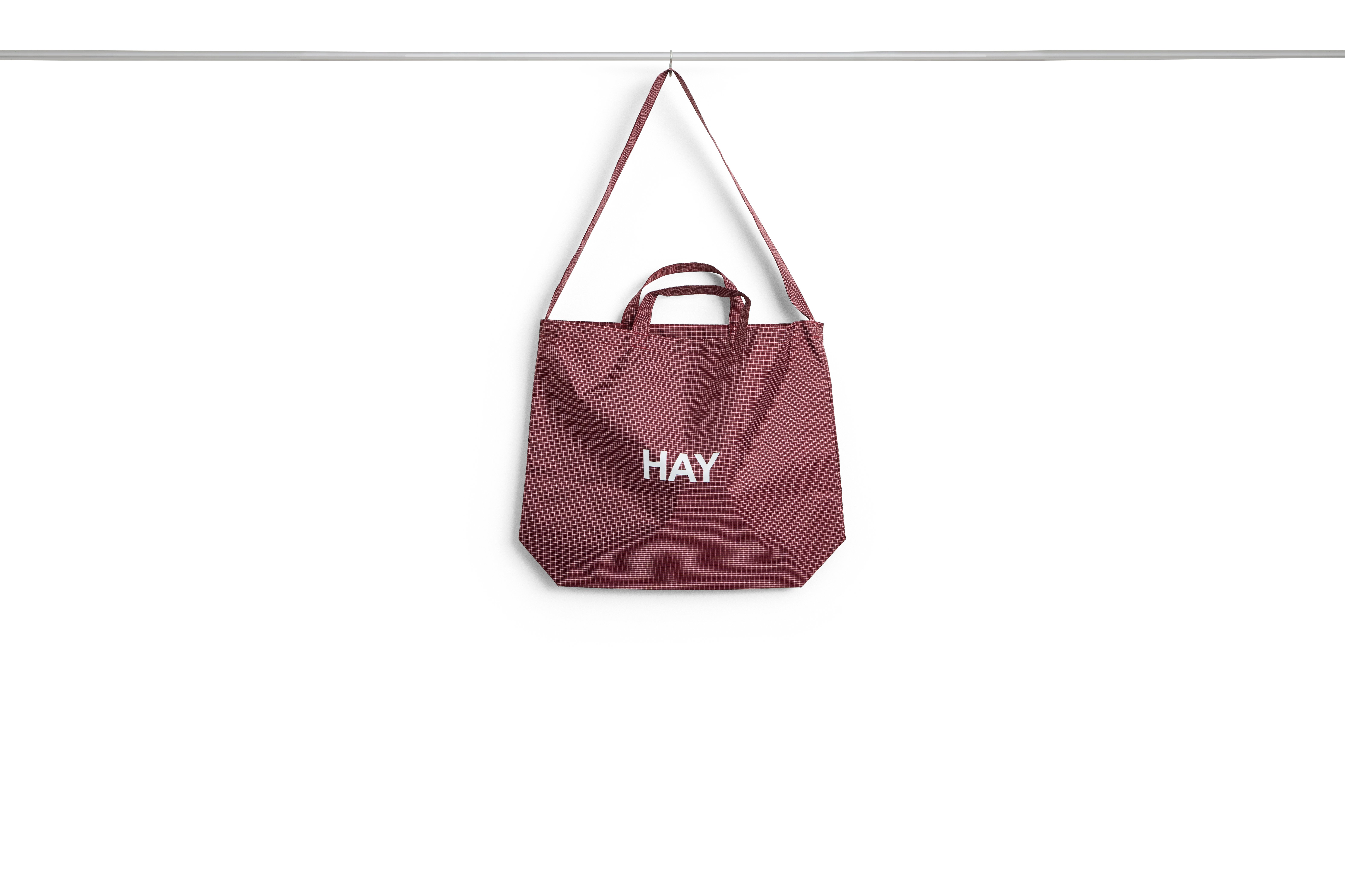 HAY - Grid Crossover Bag - Medium - Burgunderrot