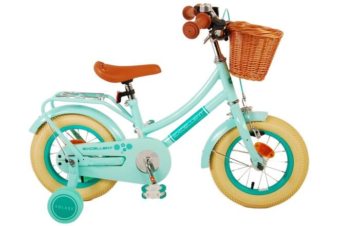 Volare – Kinderfahrrad 12" – Excellent mit Korb Grün