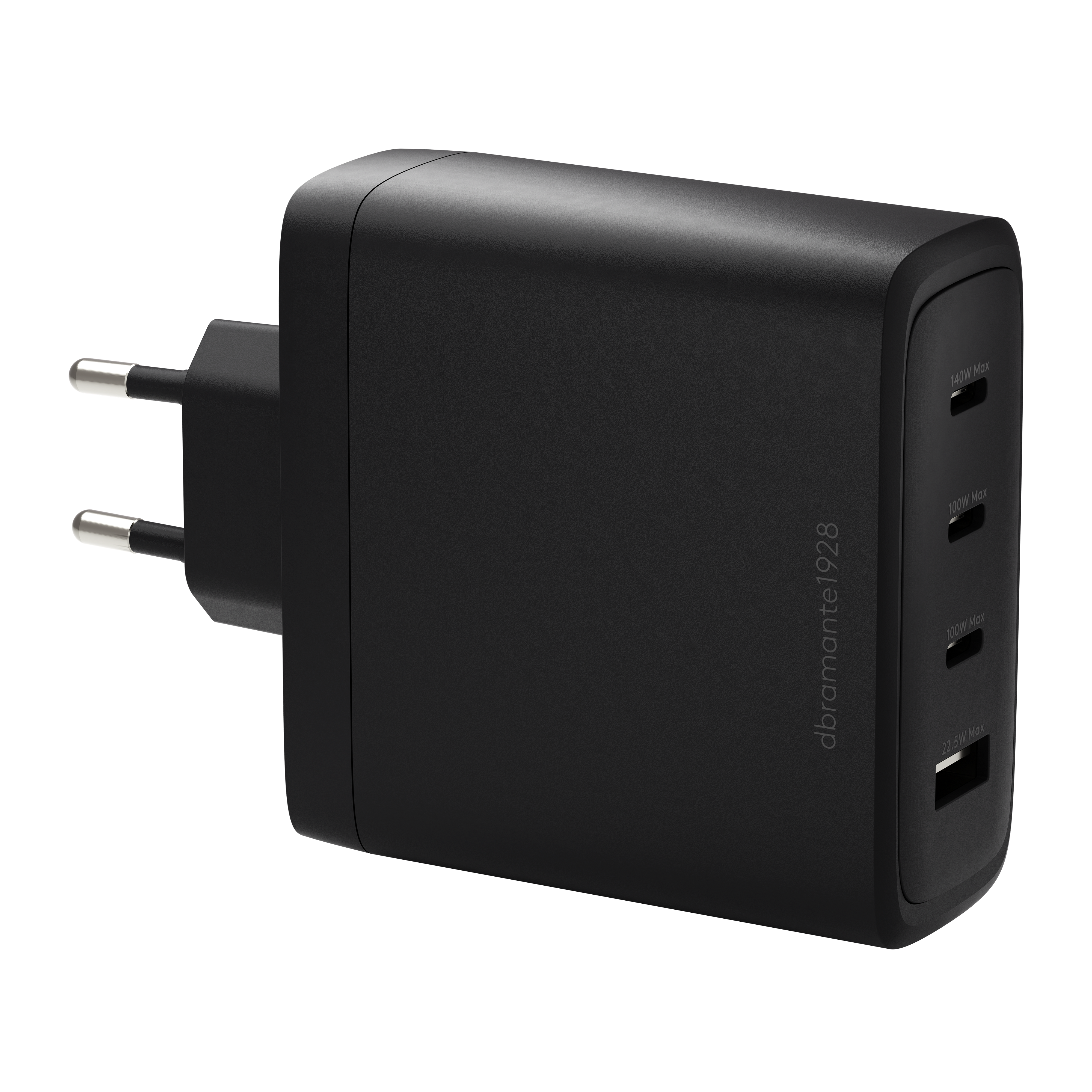 Dbramante1928 - EU Wall Charger - 3xUSB-C 140W + 1xUSB-A - BLK