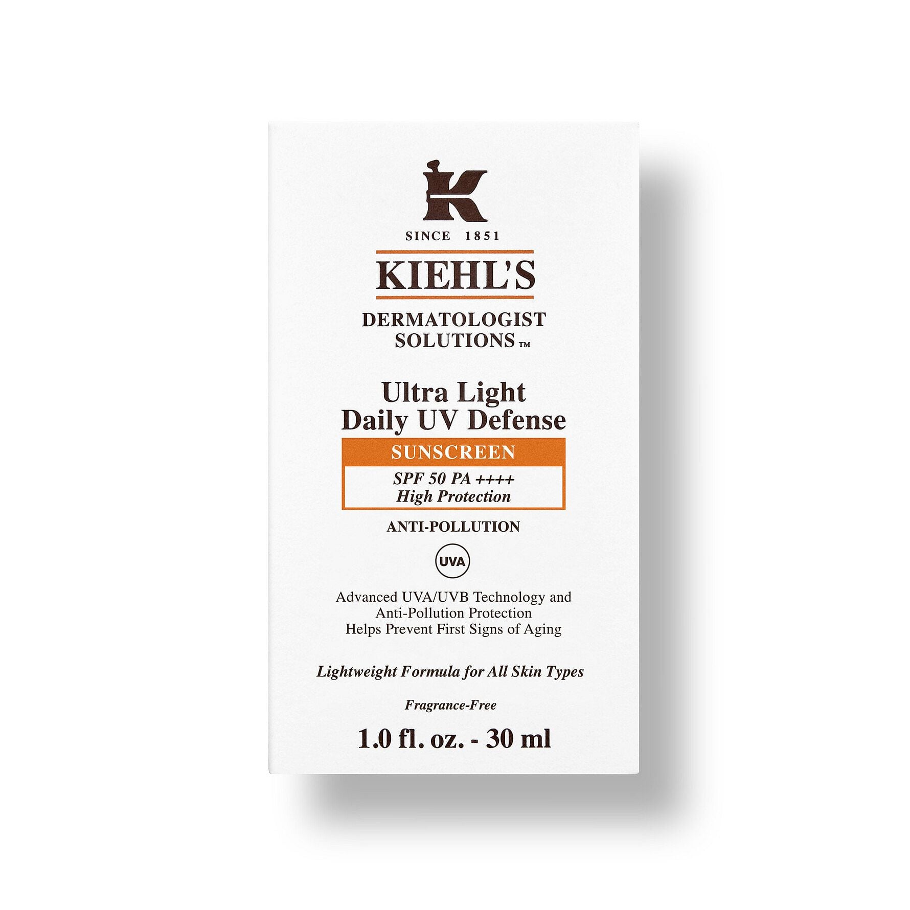 Kiehl's - Ultra Light Daily UV Defense Anti-Pollution PA++++ SPF50 30 ml