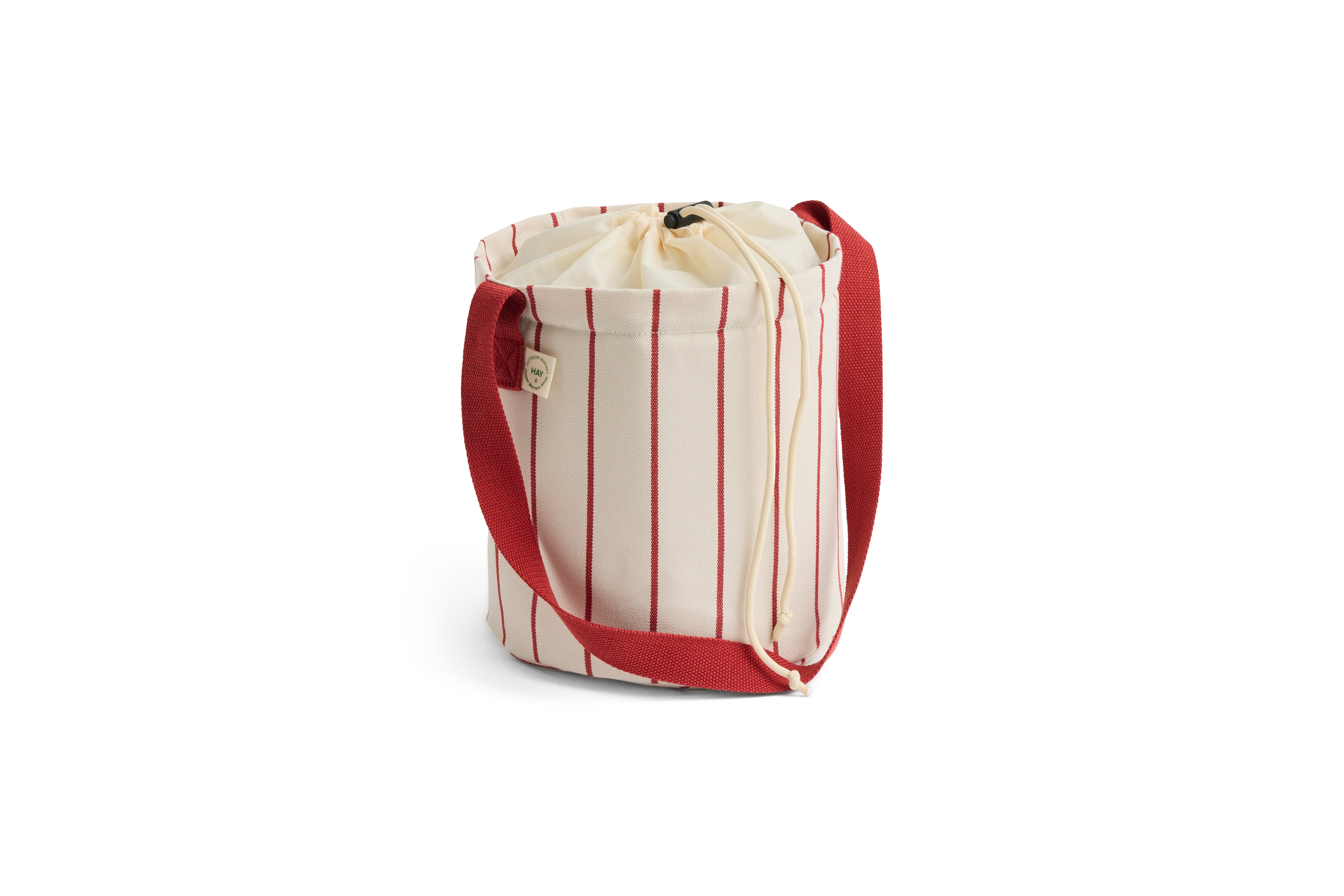 HAY - Outdoor Market Flaschentasche - Mittel - Beige mit Roter Streife