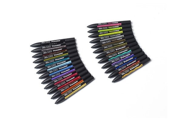 Winsor & Newton - Mixed marker set 24pcs + wallet (832226)