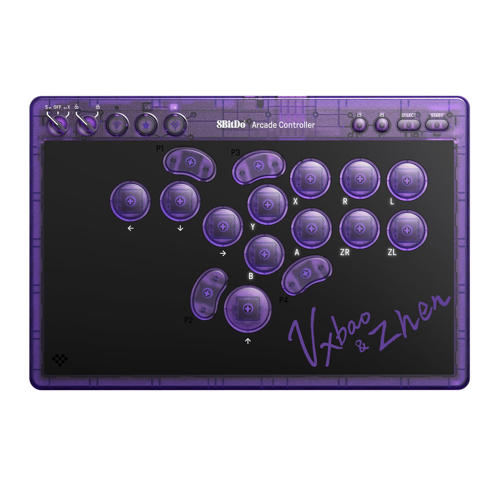 8Bitdo - Arcade Controller - Purple