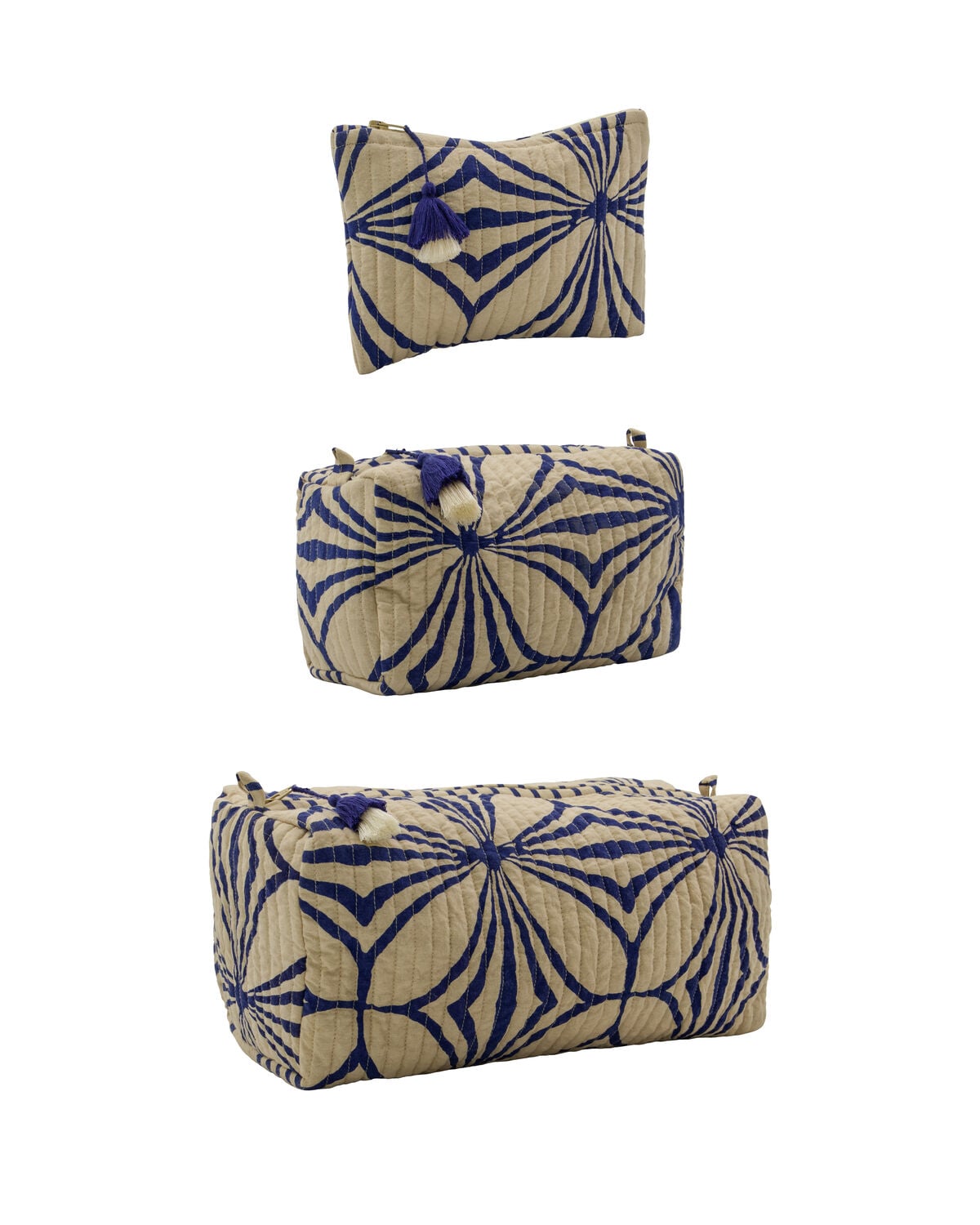 House Doctor - Toiletry Bag HDCare - Blue - Set of 3 in Varying Sizes