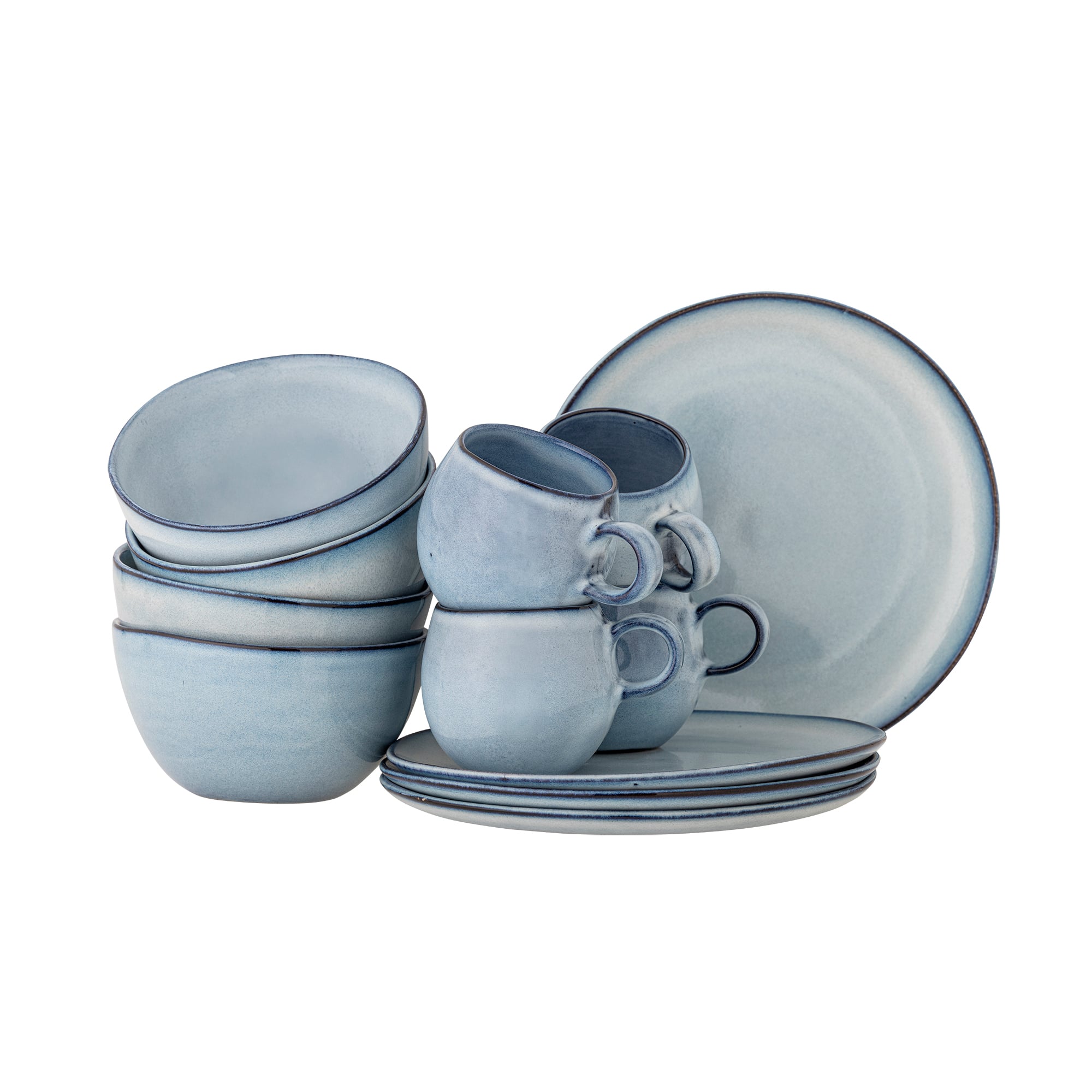 Bloomingville - Sandrine Frühstück Set - Blau - Steingut