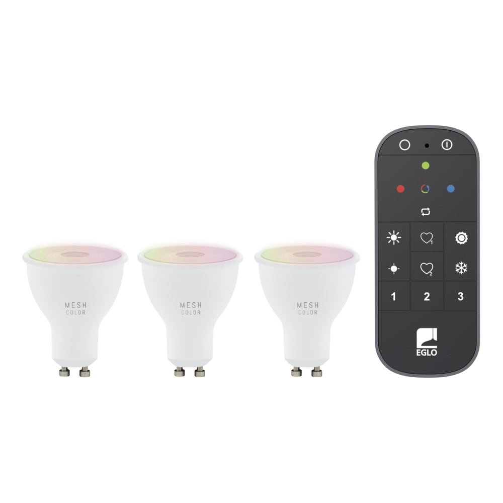 EGLO CONNECT-Z GU10 LED – 3er-Set Smarte Strahler mit Fernbedienung - Zigbee, Matter & Thread