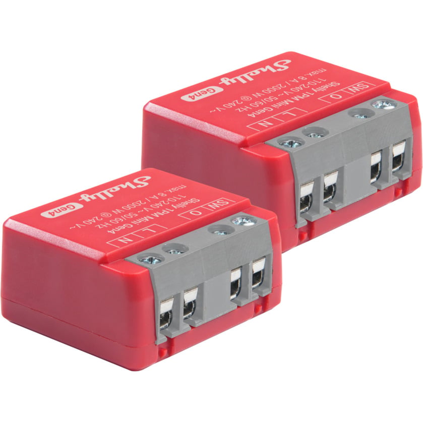 Shelly 1PM Mini Gen4 – Smart Wi-Fi Relais-Schalter mit Energieverbrauchsmessung (2er Pack)