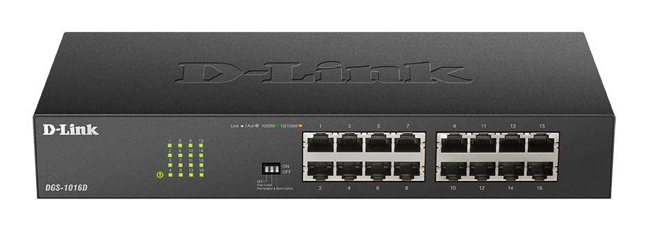 D-link - 16-port 10/100/1000 Gigabit Desktop Switch