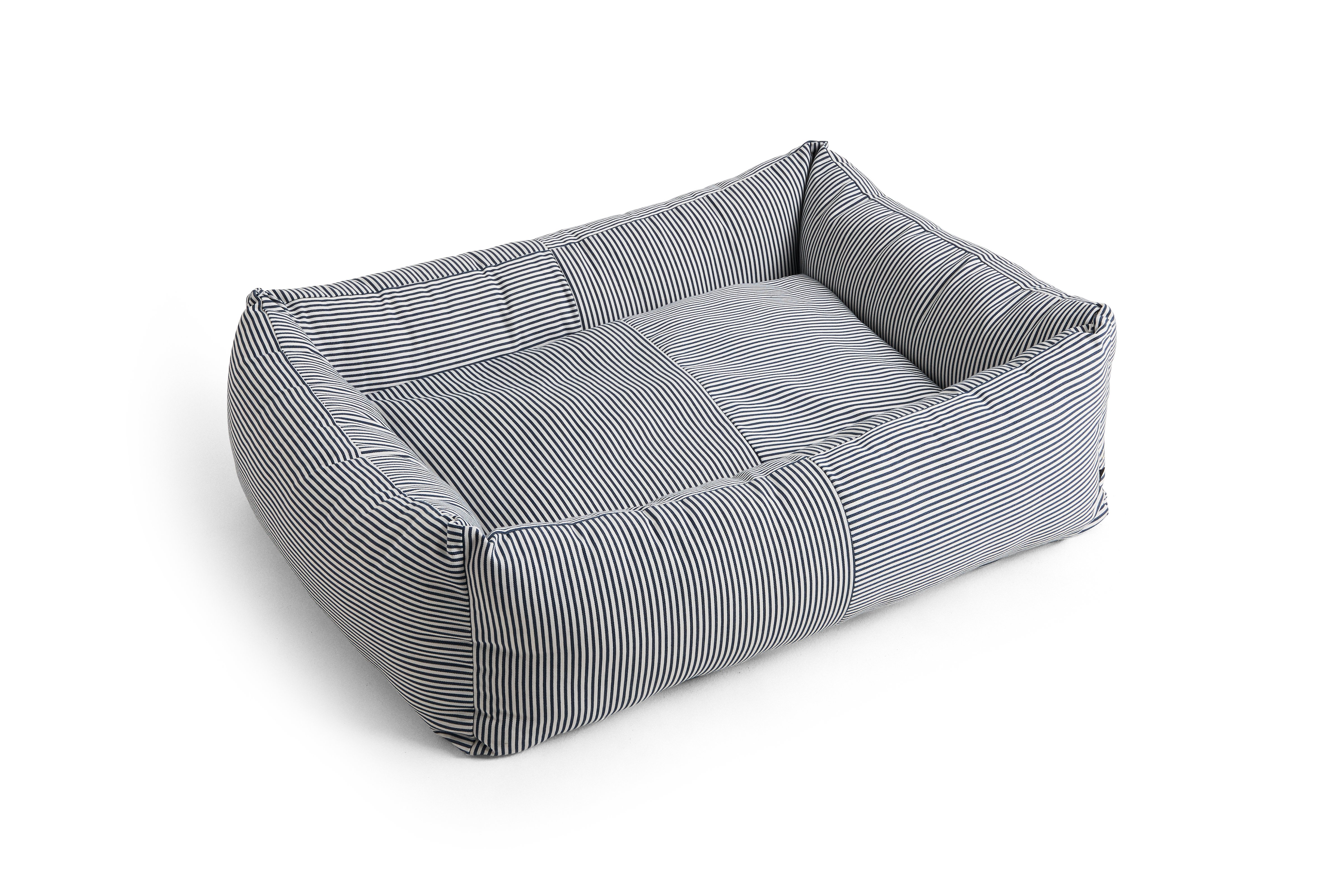 HAY - Hundekorb Zip Large - H30 x B75 x L96 cm - Blau & Weiße Streifen