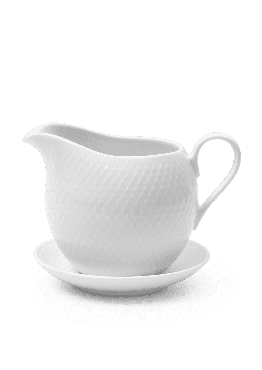 Lyngby Porcelæn - Rhombe Weiße Sauciere - 67 cl