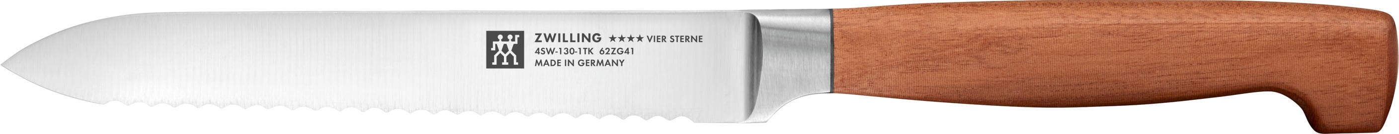 Zwilling - VIER STERNE Wood Utility Knife - Serrated Edge - 13 cm