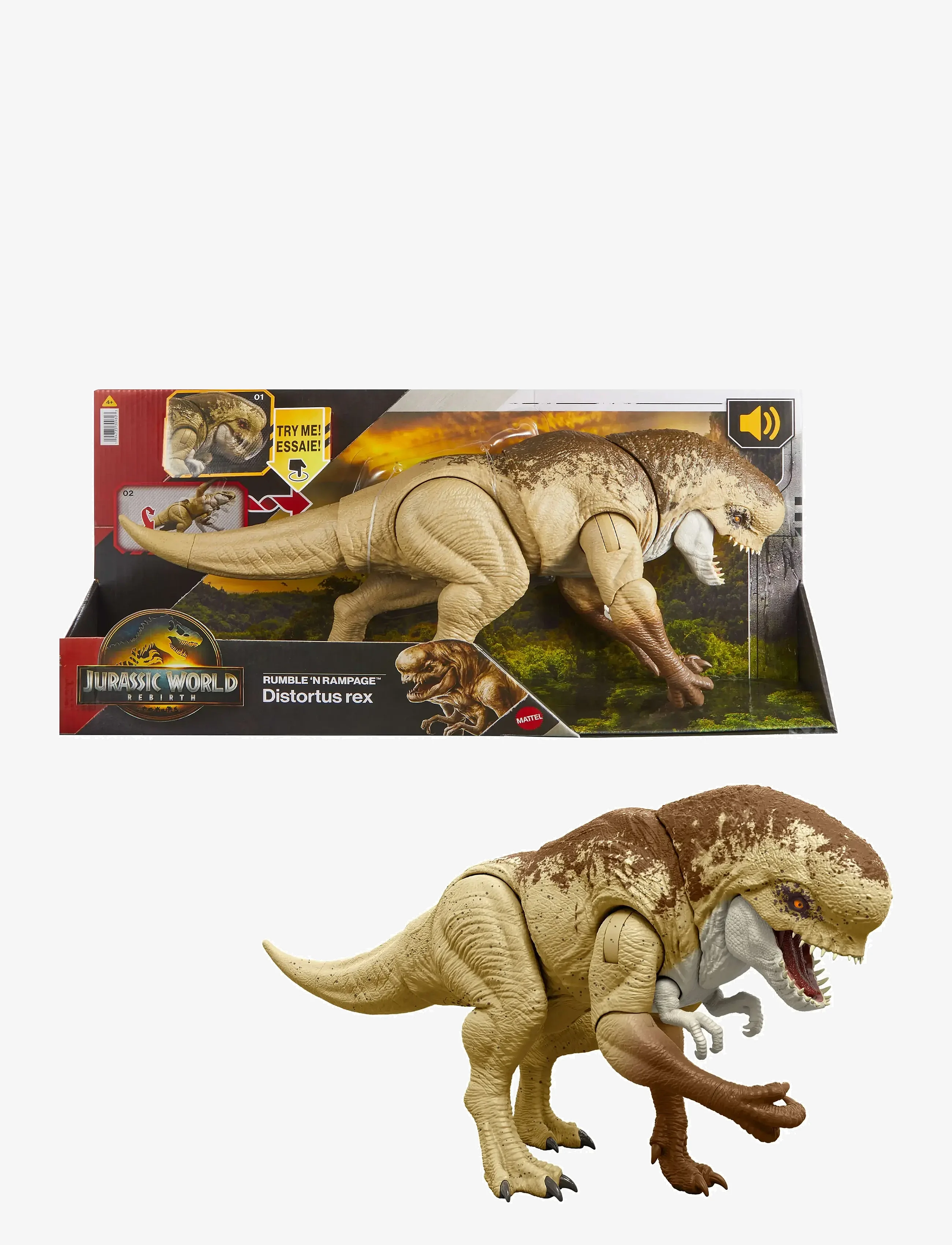 Jurassic World -   Rebirth Distortus Rex Rumble N Rampage Dinosaur (JGB58)