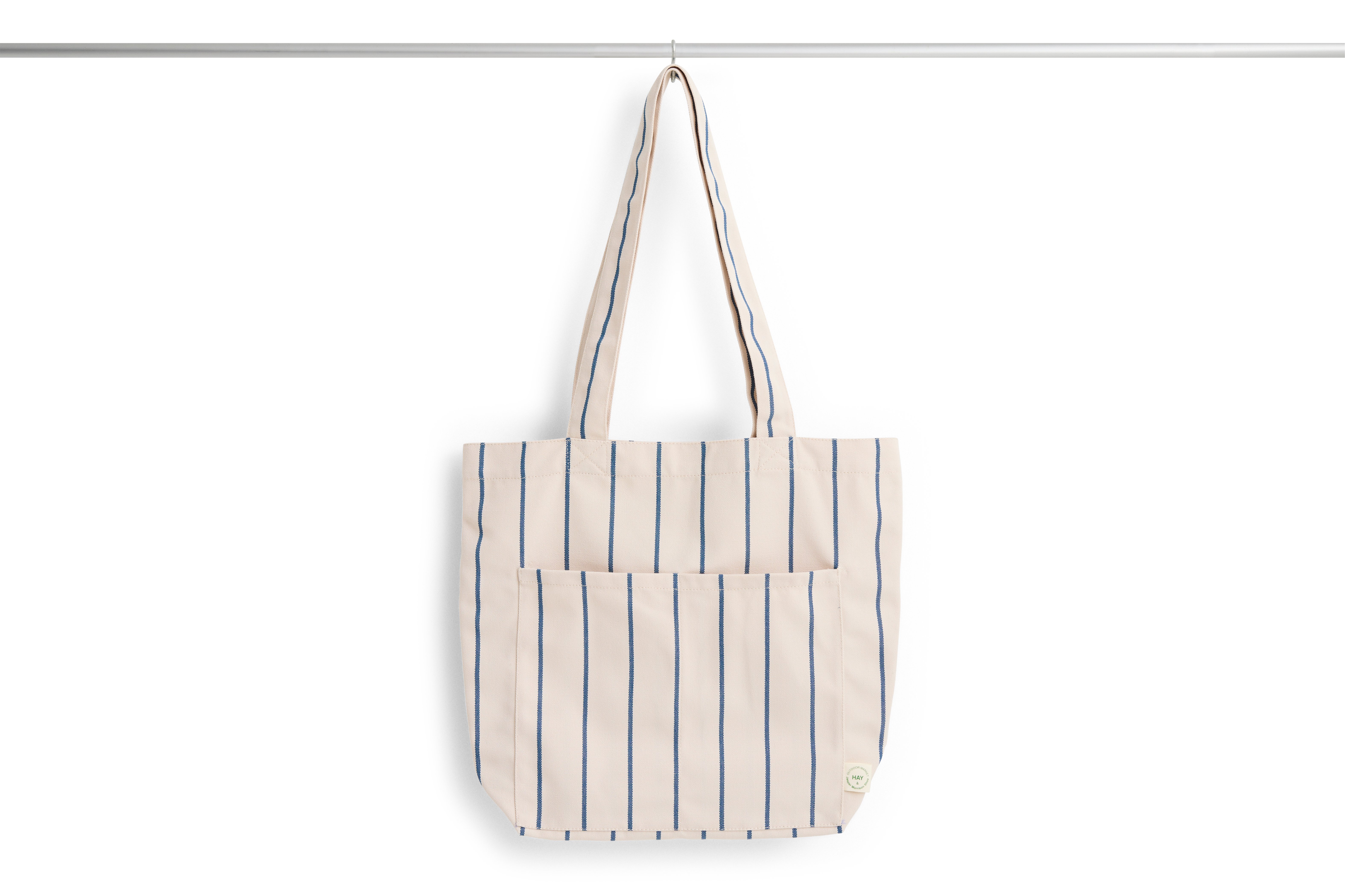 HAY - Outdoor Market Tote Bag - Medium - Beige mit Blauer Streife