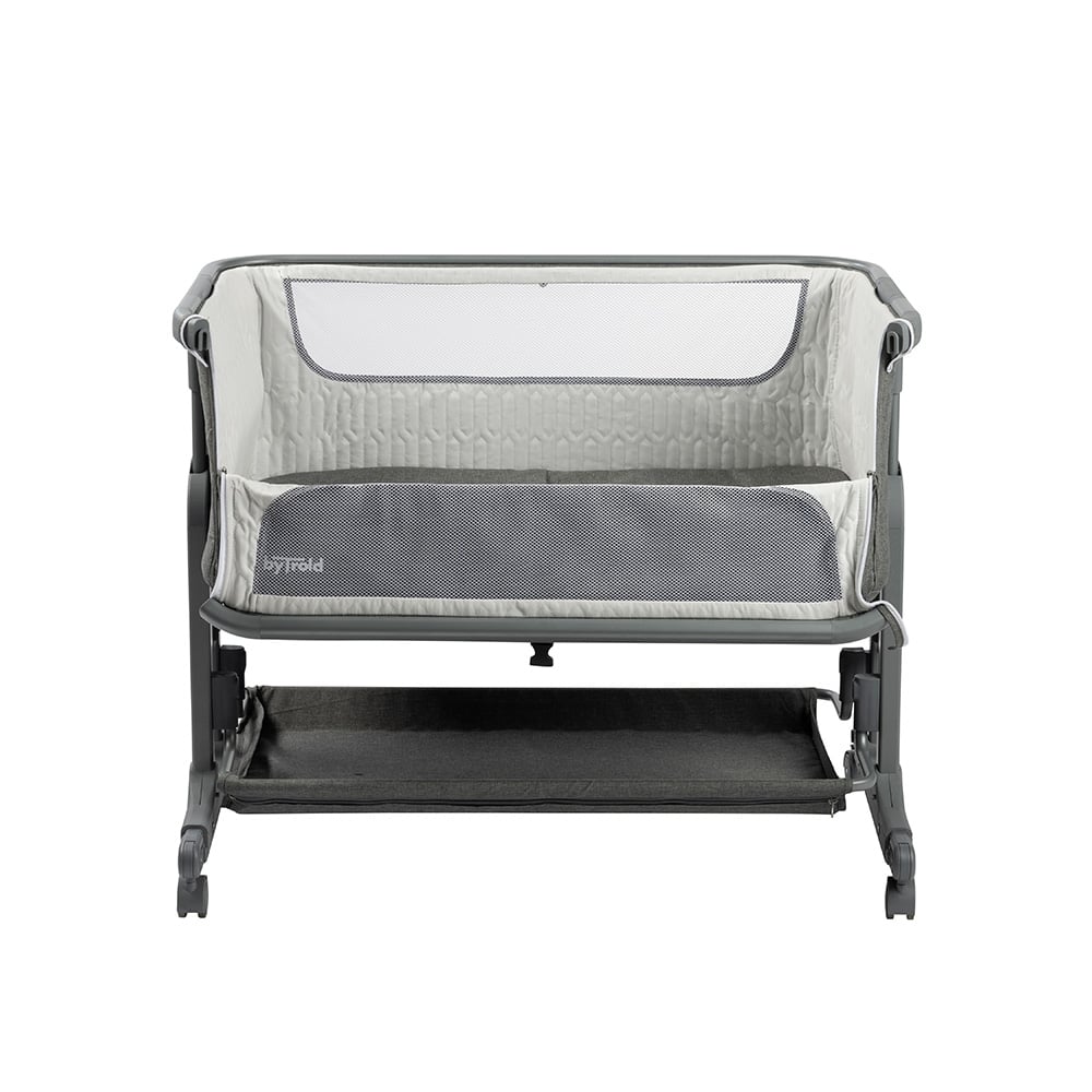 Babytrold - Bedside Sleep Tight with Wheels - Grey - 92 x 55 x 70.5-82 cm