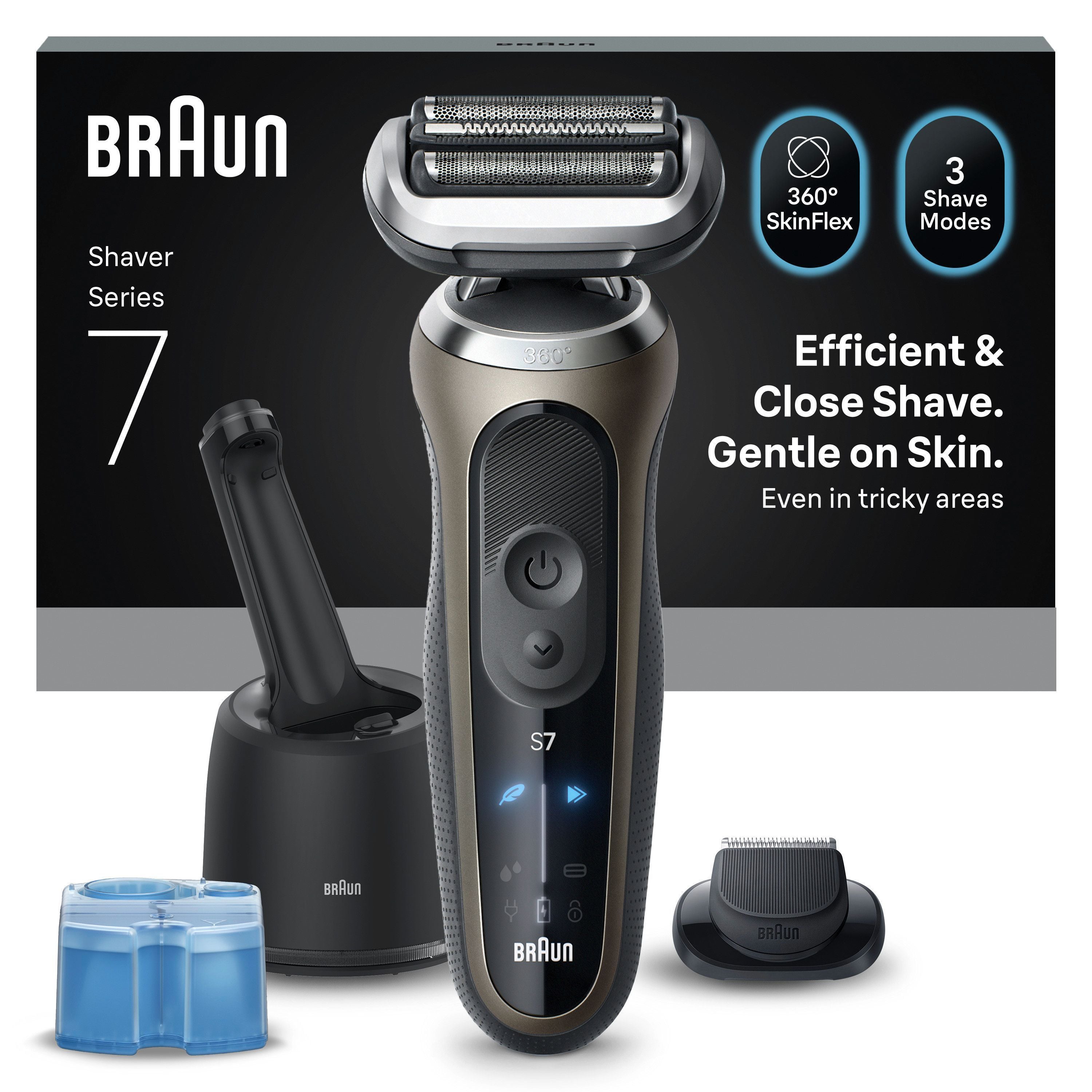 Braun - Series 7 Electric Shaver, SmartCare Center, +1 Attachment, 72-C7200CC - Gold