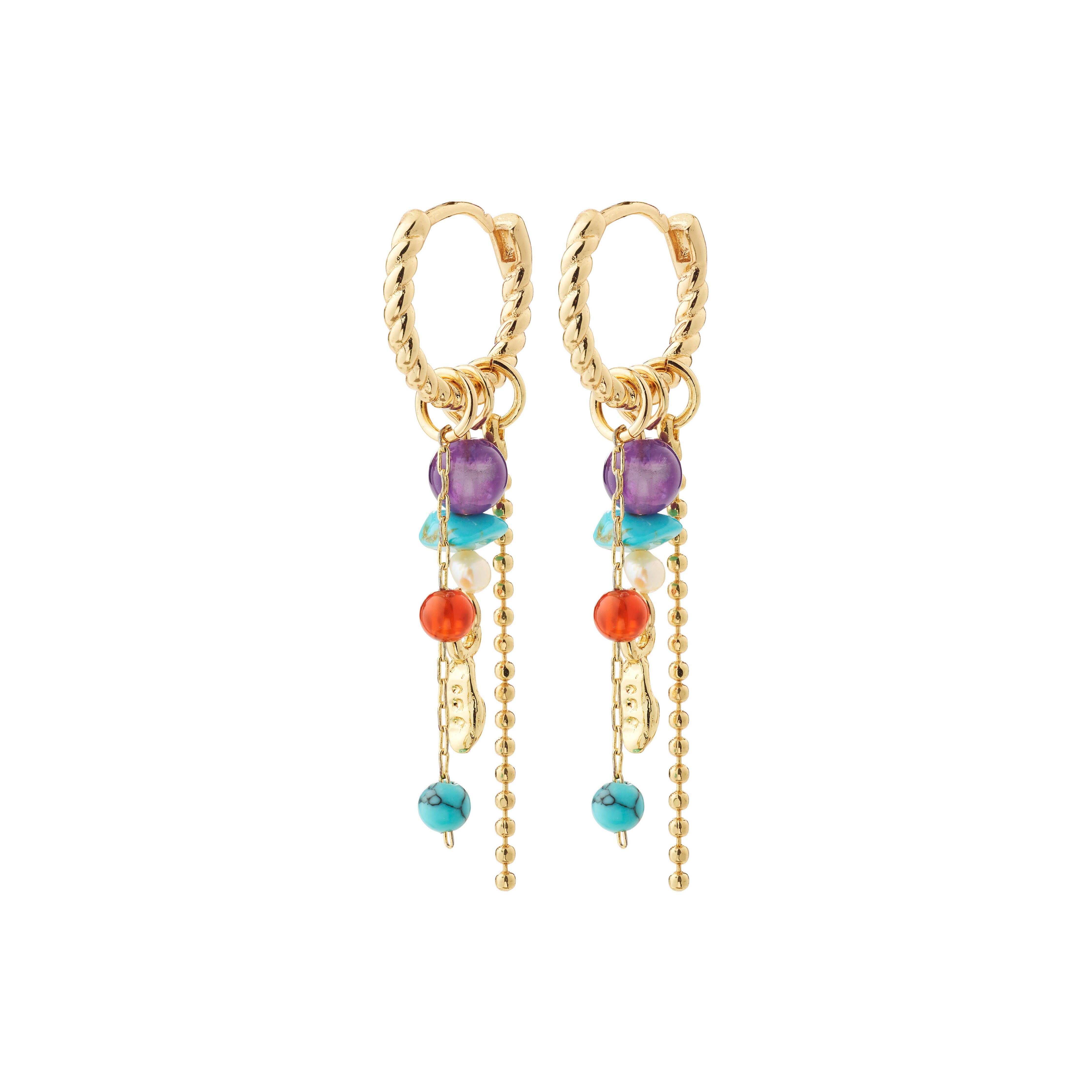 PILGRIM - THALEN Earrings - Gold-Plated/Multi - 40 mm