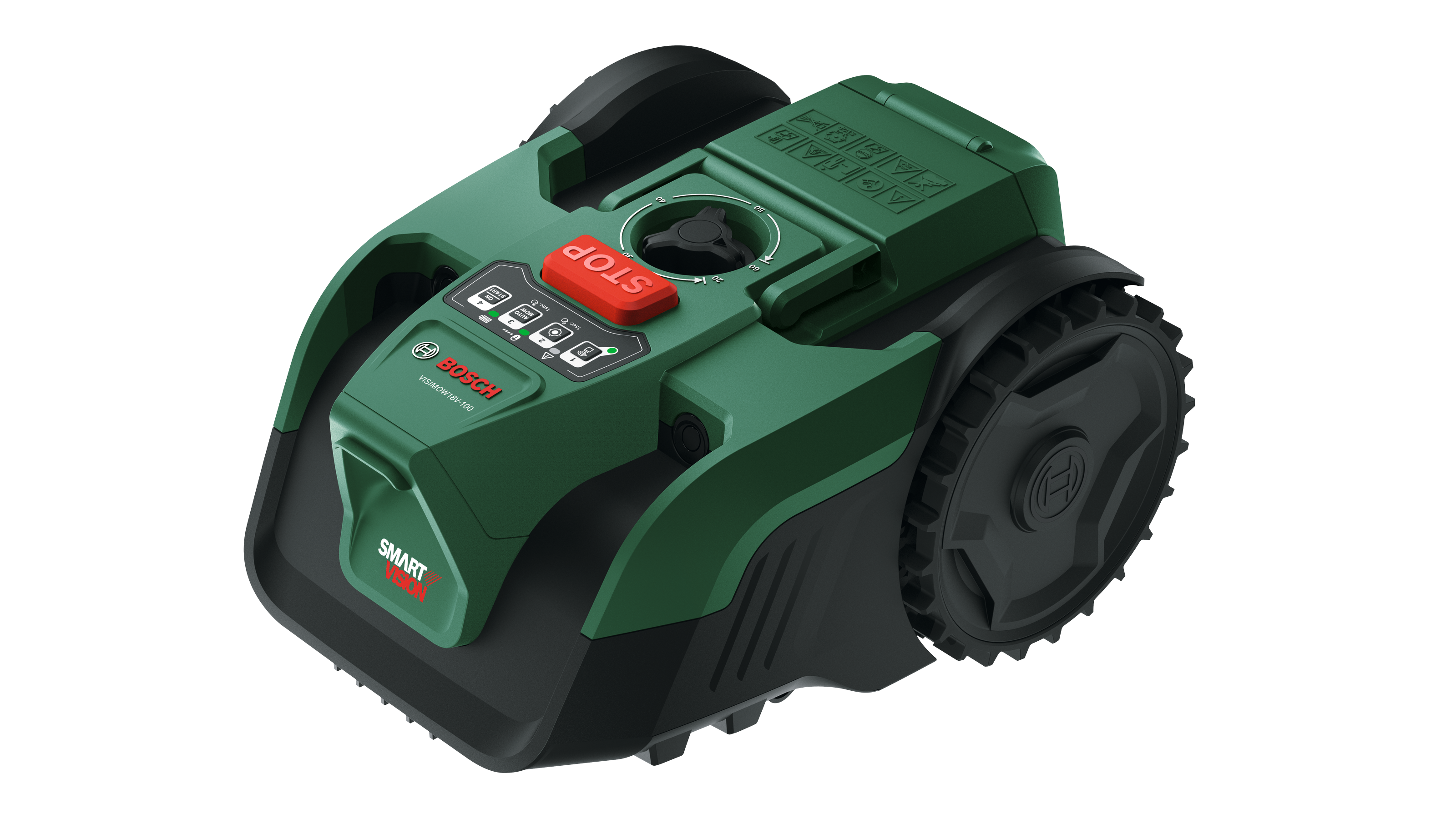 Bosch - VISIMOW 18V-100 Mähroboter mit 4,0Ah Akku, Ladegerät und Ersatzmessersatz