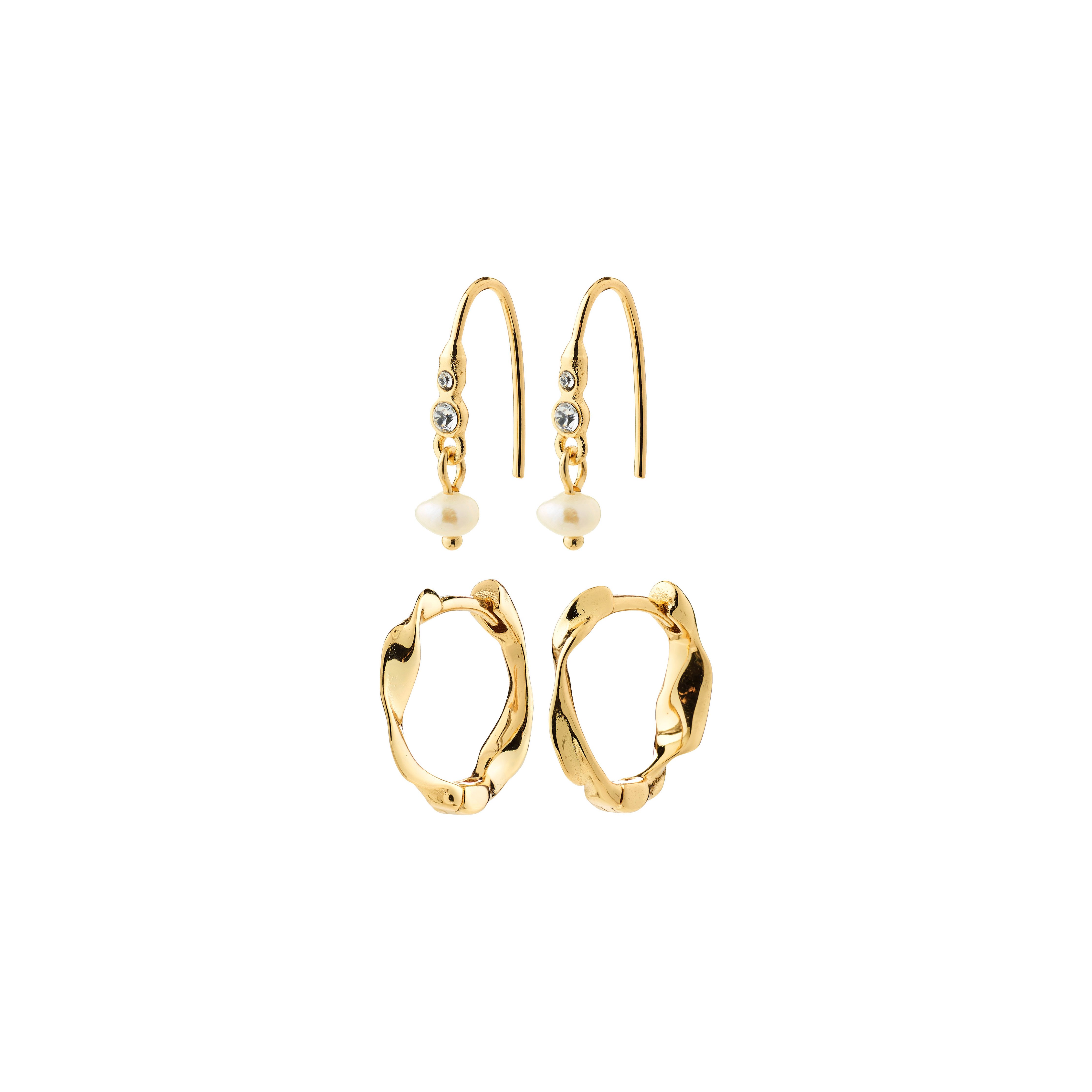 PILGRIM - MORIN Earrings 2-in-1 Set - Gold-Plated - 12/17 mm