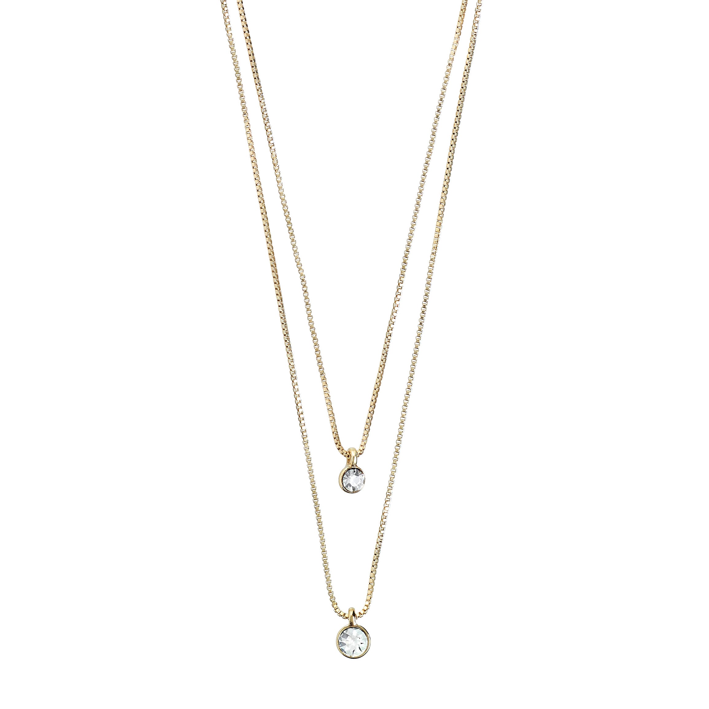 PILGRIM - Lucia 2-in-1 Crystal Necklace - Gold - 40 cm + 9 cm