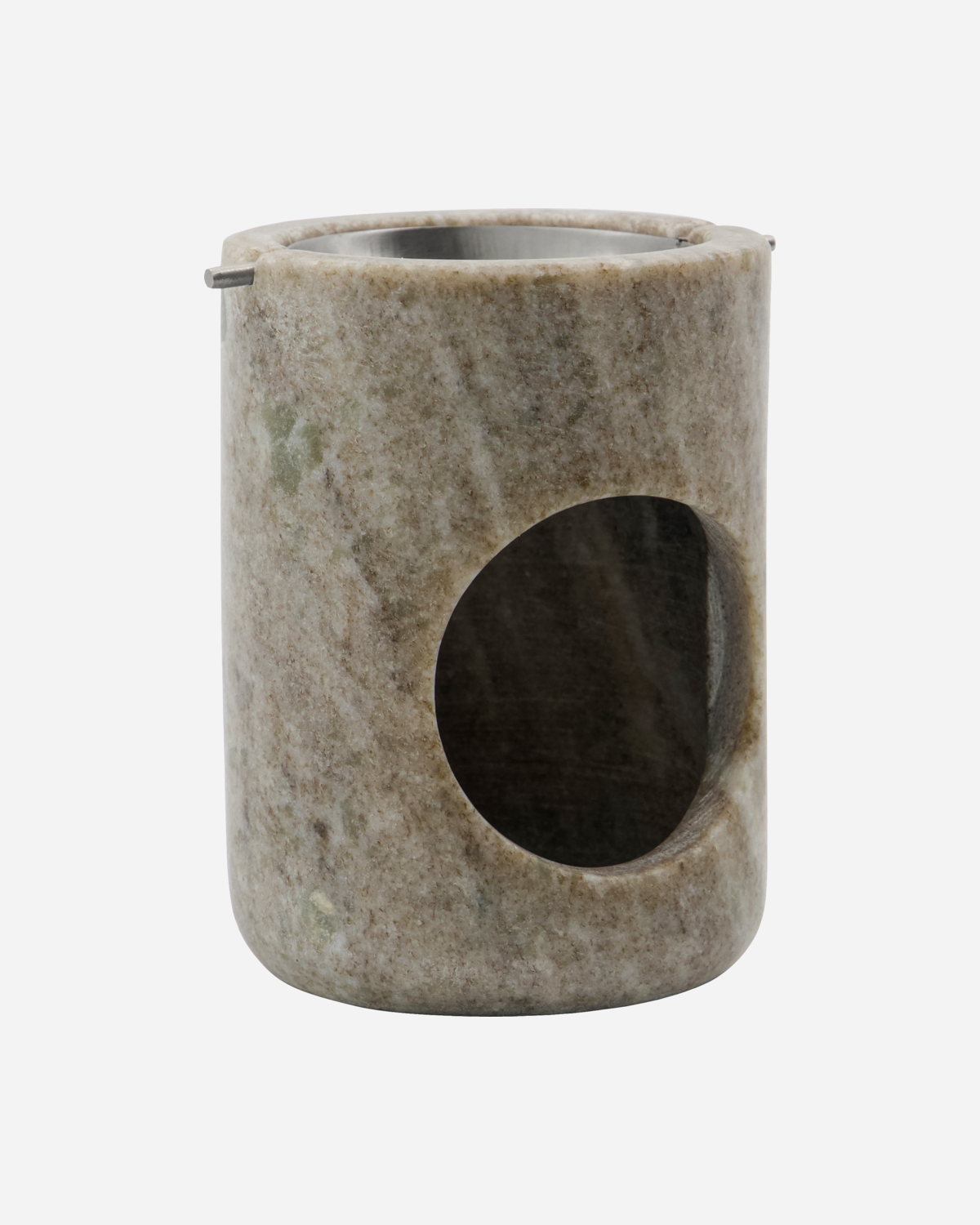 Meraki - Oil Burner - MKMarble Beige - Silber-Finish - L:7,5cm, W:7,5cm, H:10cm