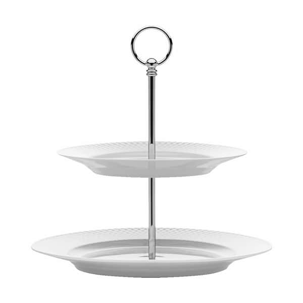 Lyngby Porcelæn - Rhombe Weiß Etagere - H27 cm