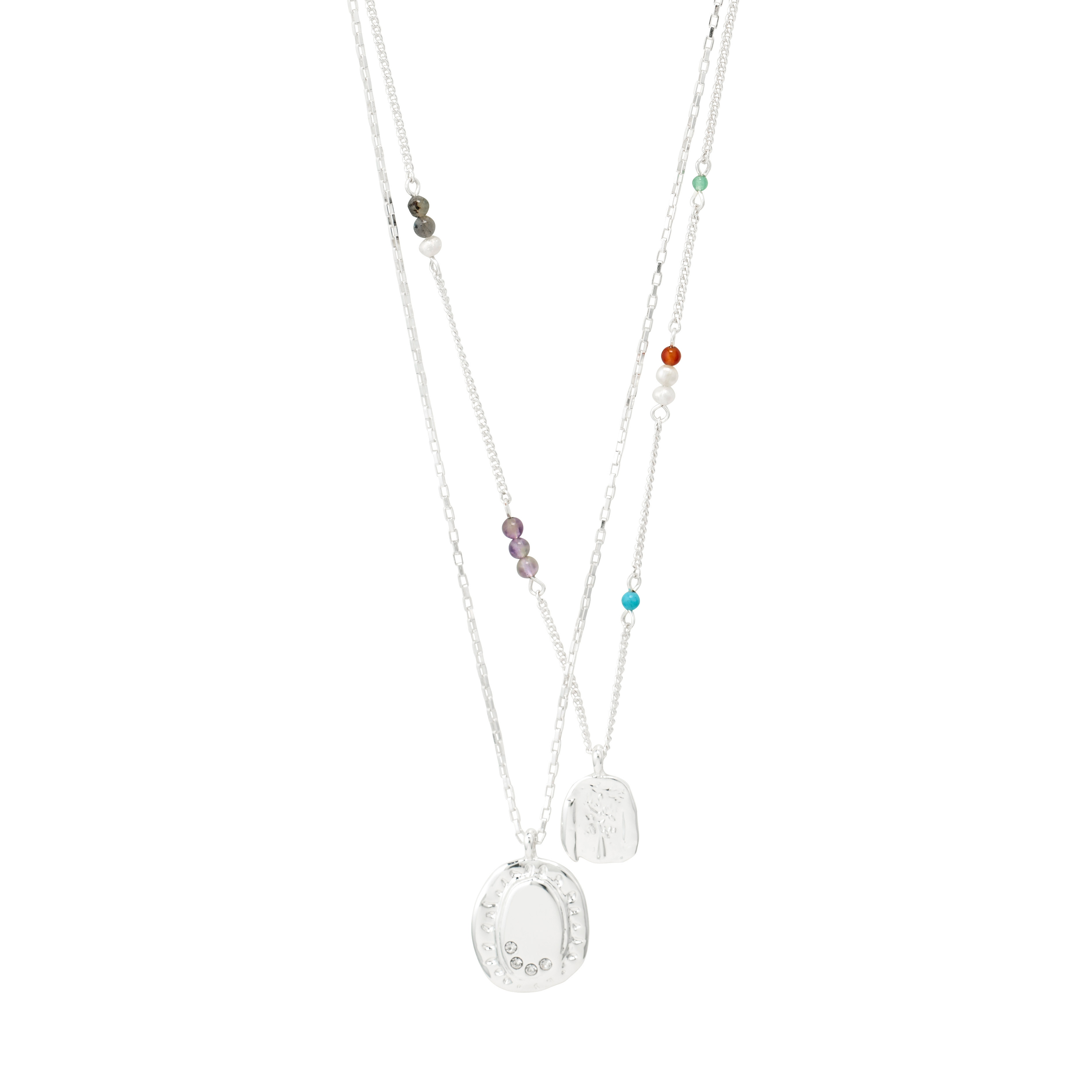 PILGRIM - HERE Necklace - Silver Plated - 38/40 cm + 12 cm Extension Chain
