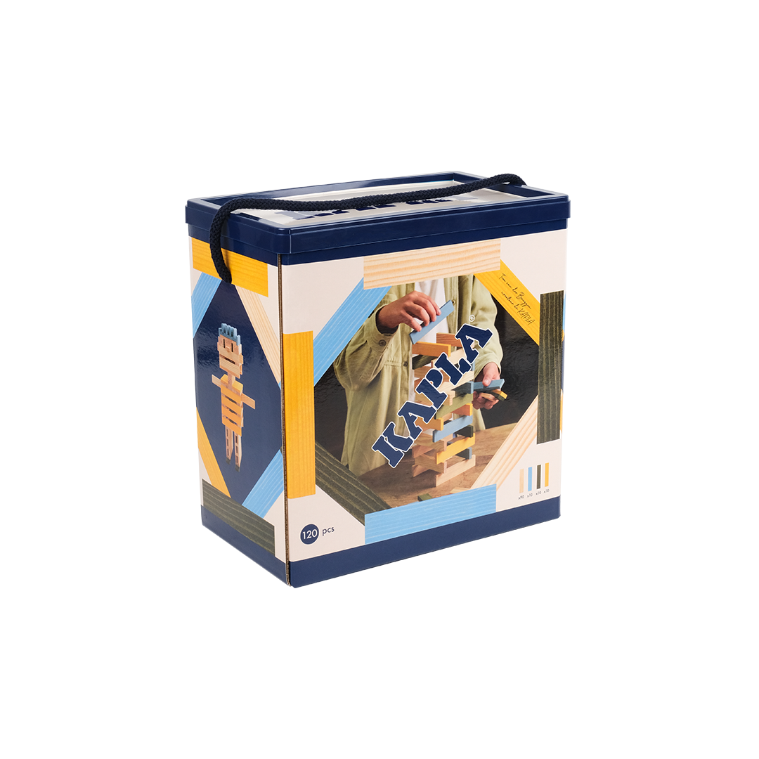 Kapla - 120 Box - Natural, Light Blue, Yellow & Green