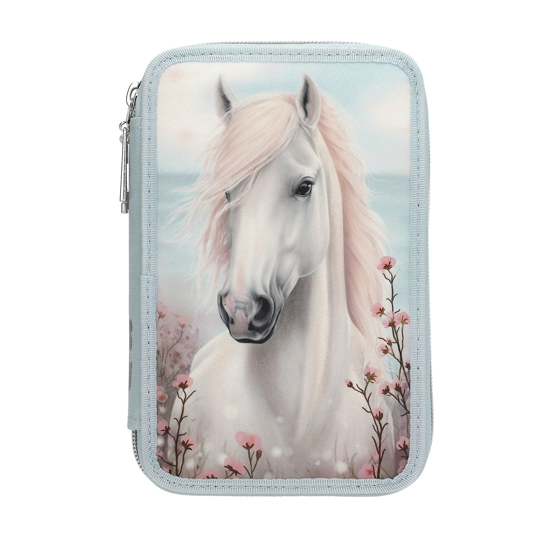 Miss Melody - Double Pencil Case - Pale Light Blue