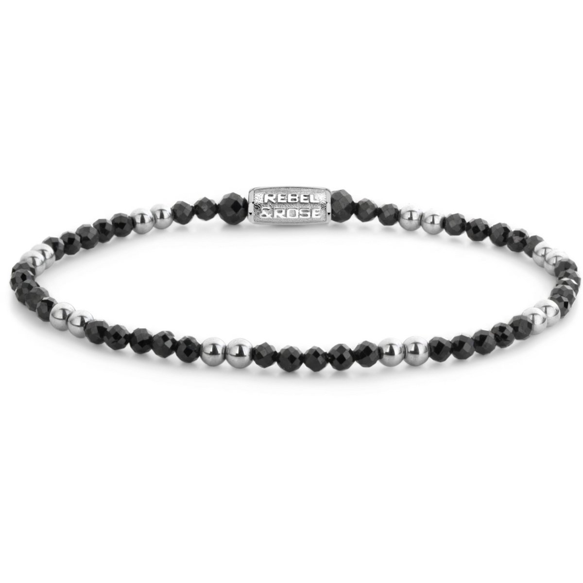 Rebel & Rose RR-30005-S-S Armband Black & Silver Glam Rocks
