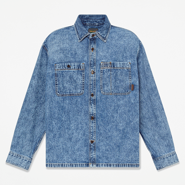 Timberland - Camicia in Denim con Tasca da Uomo in blu, Uomo, blu, Taglia: XL