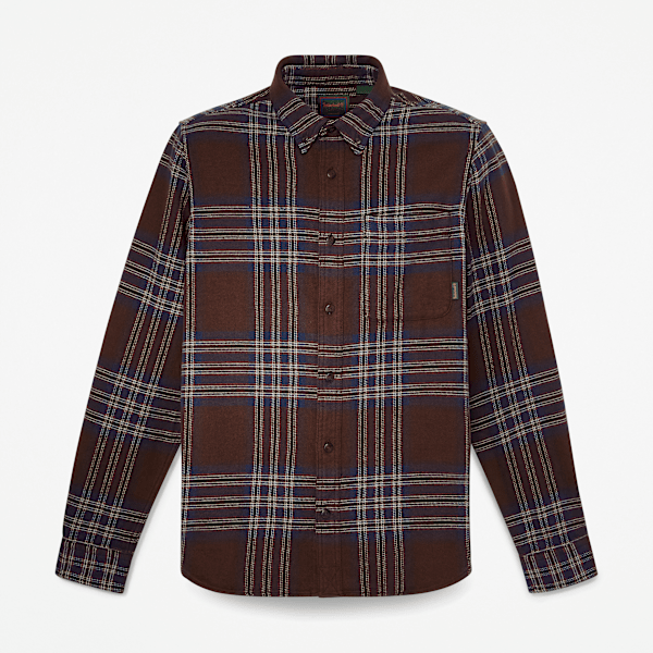 Timberland - Camicia Vestibilità Regular a Quadri Indigo da Uomo in marrone scuro, Uomo, marrone, Taglia: M