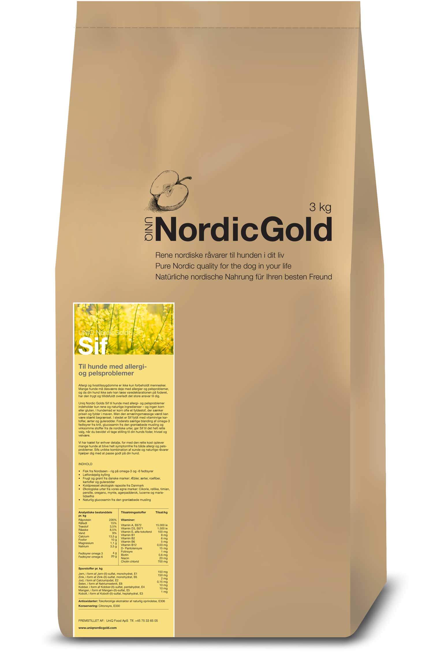UniQ - Nordic Gold Sif Sensitive ADULT  - 10 kg