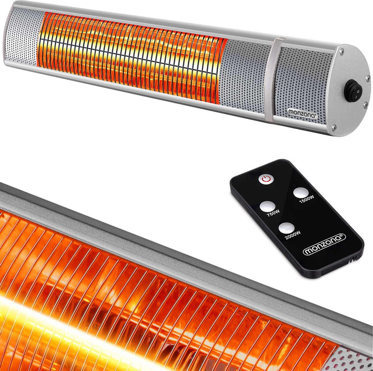 Grzejnik Promiennikowy MZH2000 Srebrny 2000W