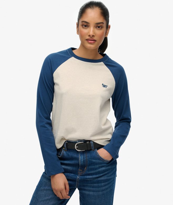 Superdry Damen Athletic Essentials Americana Flag Strickpullover Cream - Größe: 42
