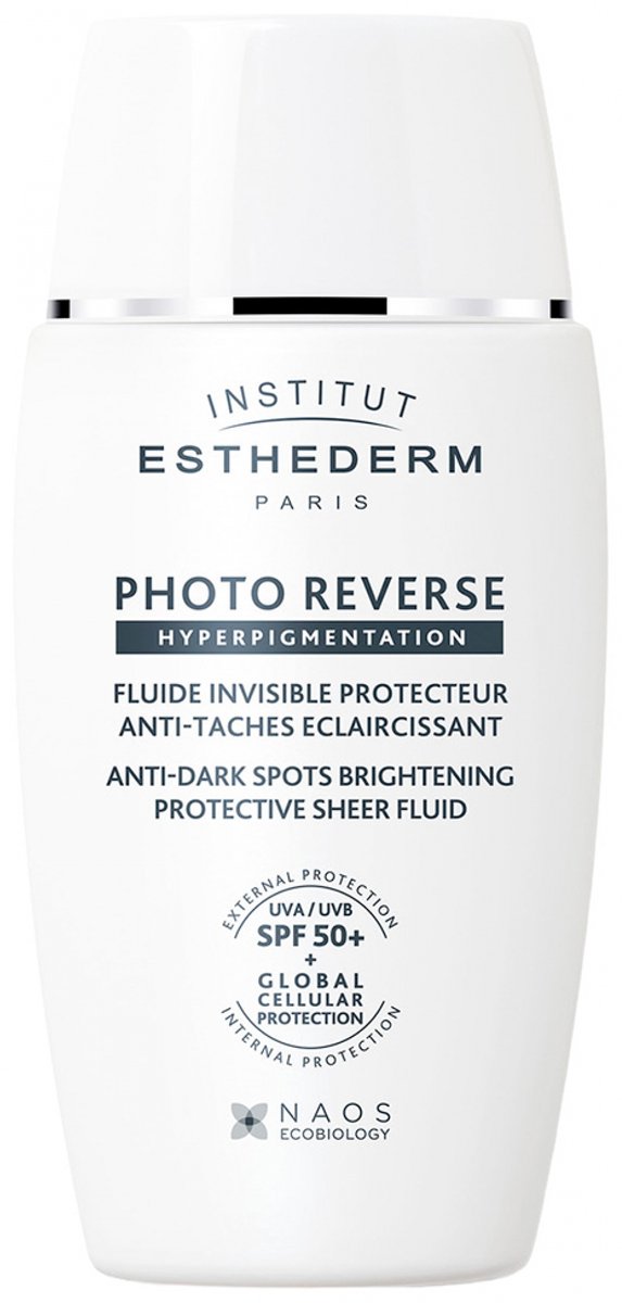 Institut Esthederm Photo Reverse Unsichtbares Schutzfluid zur Hautaufhellung gegen Pigmentflecken LSF 50+ 40 ml